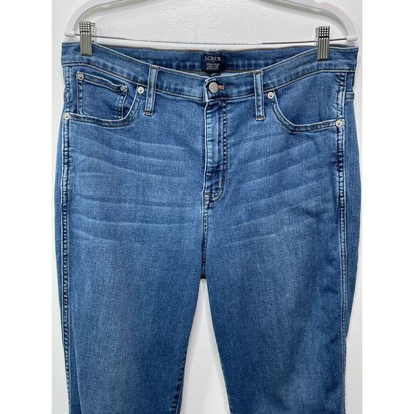 J. Crew High Waisted Vintage Straight Jeans Cropped Denim Blue Women's Size 32 - Picture 2 of 9